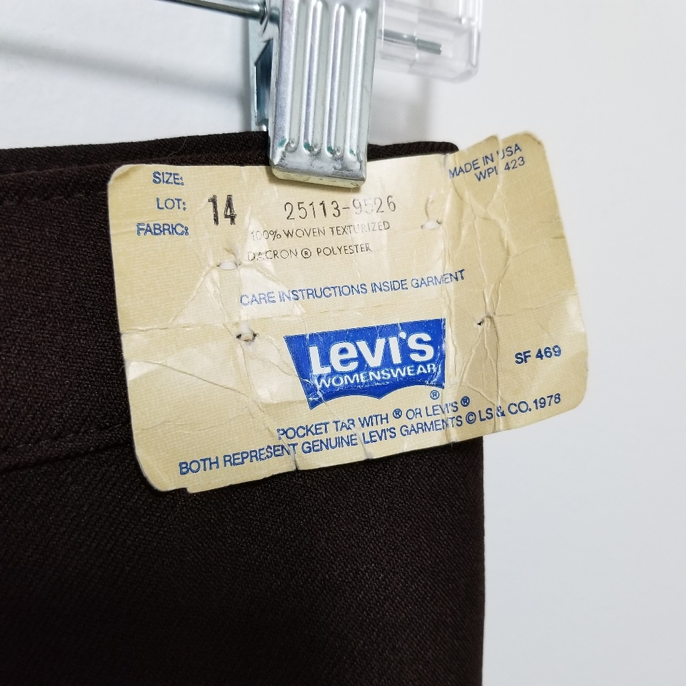 Vintage Levi's Women's Dacron Pants Brown Sz 14